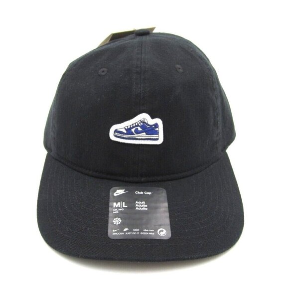 New W/ Tag Nike Dri Fit Unstructured Blue Air Max Adjustable Black Hat Sz M/L - Picture 1 of 6